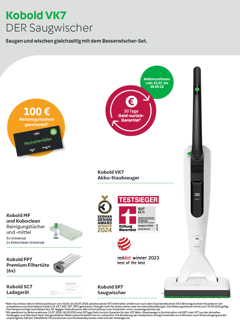 Vorwerk Kobold VK7: kabelloser Saugwischer Preisangebot.