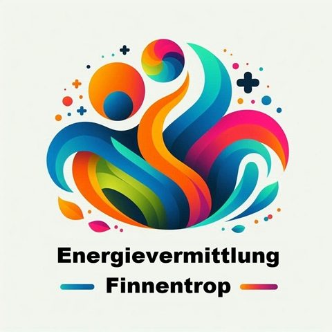Energievermittlung Finnentrop Logo von Energietransfer Finnentrop mit bunten, fließenden Formen und Menschen.