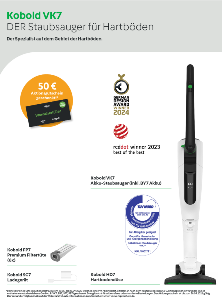 Vorwerk Kobold VK7: kabelloser Staubsauger Preisangebot.