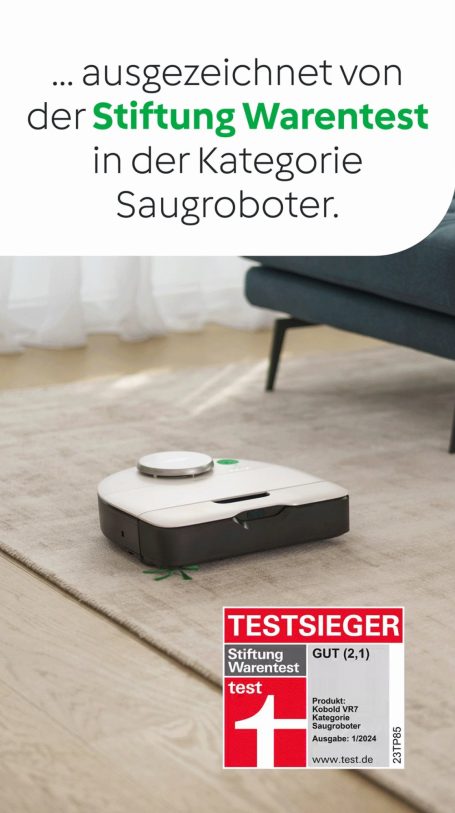 ...ausgezeichnet von der Stiftung Warentest in der Kategorie Saugroboter.