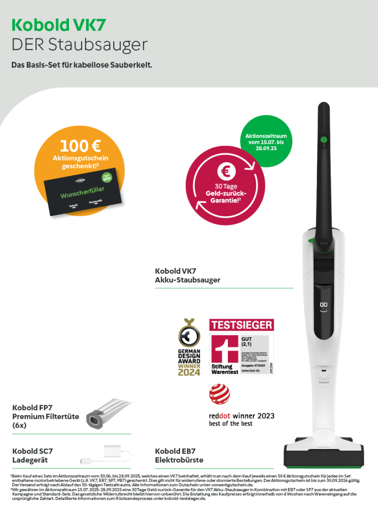 Vorwerk Kobold VK7: kabelloser Staubsauger Preisangebot.